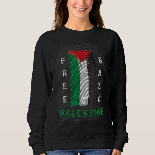 Sudadera Free Palestine Gaza City Green Red White Country F (Anverso)