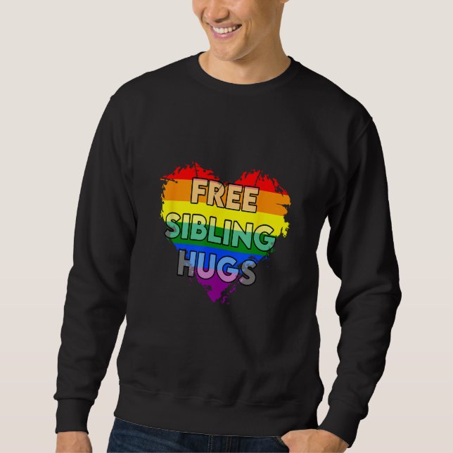 Sudadera Free Sibling Hugs Gay Pride LGTB 1 (Anverso)