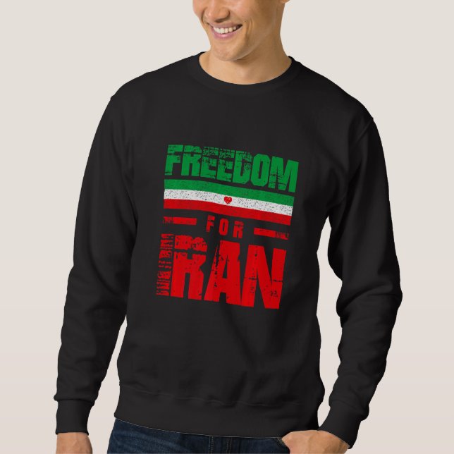 Sudadera Freedom For Iran Free Iran Flag Heart Iran Azadi P (Anverso)