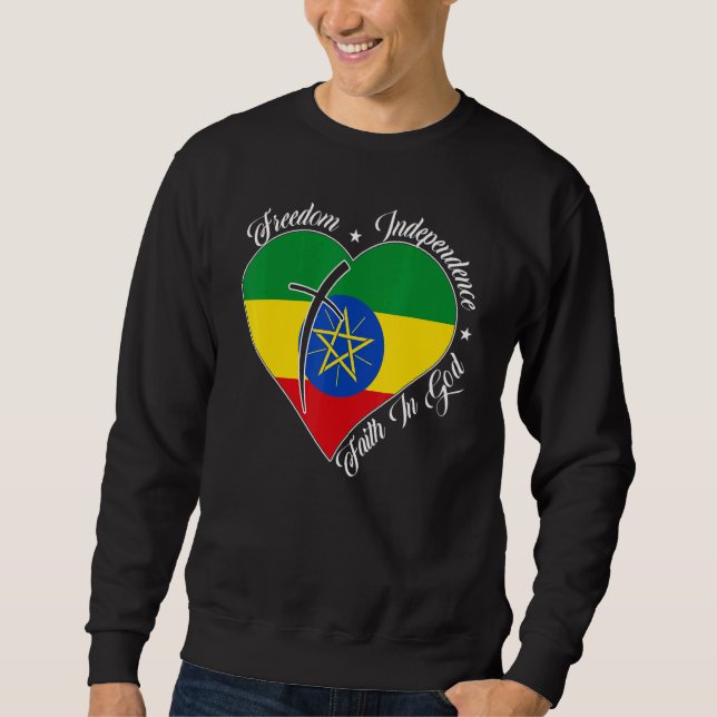 Sudadera Freedom Independence Faith In God  Christian Ethio (Anverso)