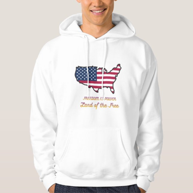 Sudadera Freedom Is Power USA Flag Hoodie (Anverso)