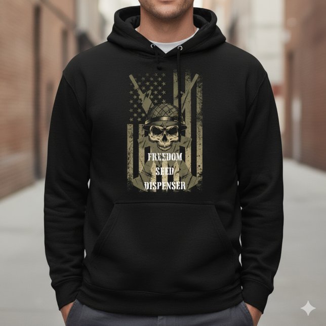 Sudadera Freedom Seed Dispenser Patriotic Skull Hoodie (Subido por el creador)