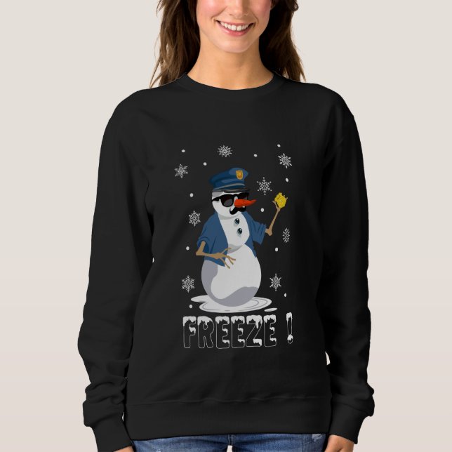 Sudadera Freeze Cop Navidades graciosos de Snowman (Anverso)