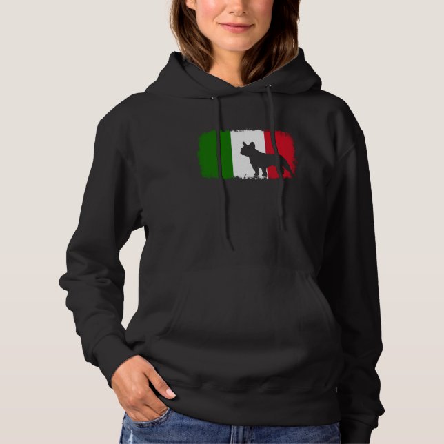 Sudadera French bull dog Italian Italy flag frenchies bulld (Anverso)