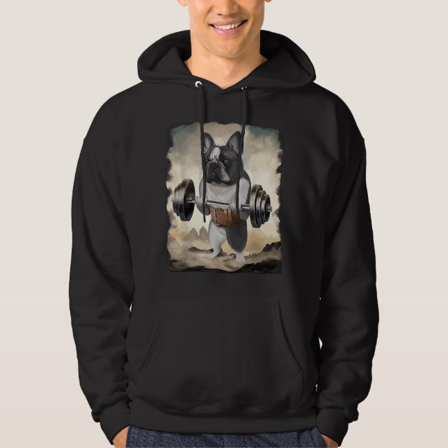 Sudadera French Bull Dog Muscle Training Weightlifting  (Anverso)