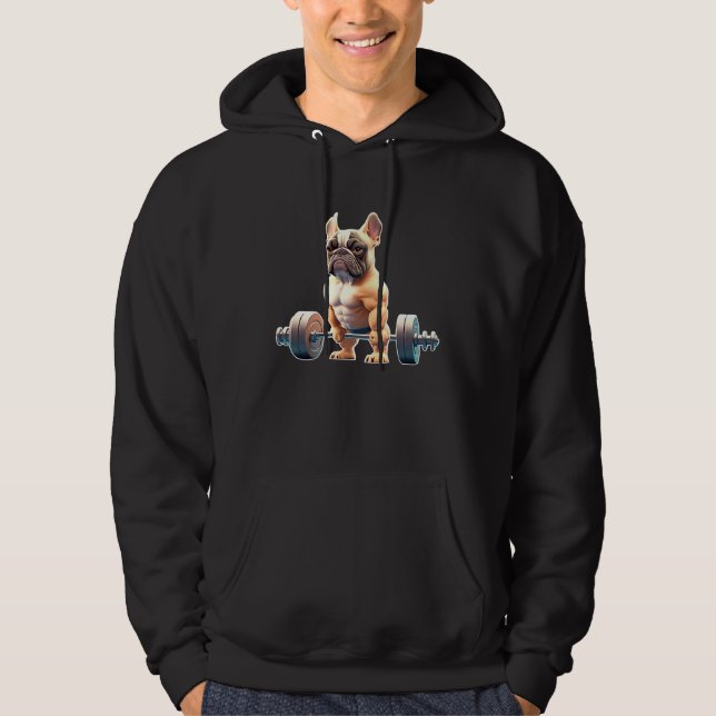 Sudadera French Bulldog Bodybuilding Gym Frenchie Weightlif (Anverso)