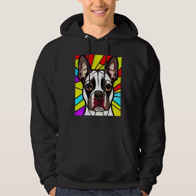 Sudadera French Bulldog - Colorful Stained Glass Pop Art_8 (Anverso)