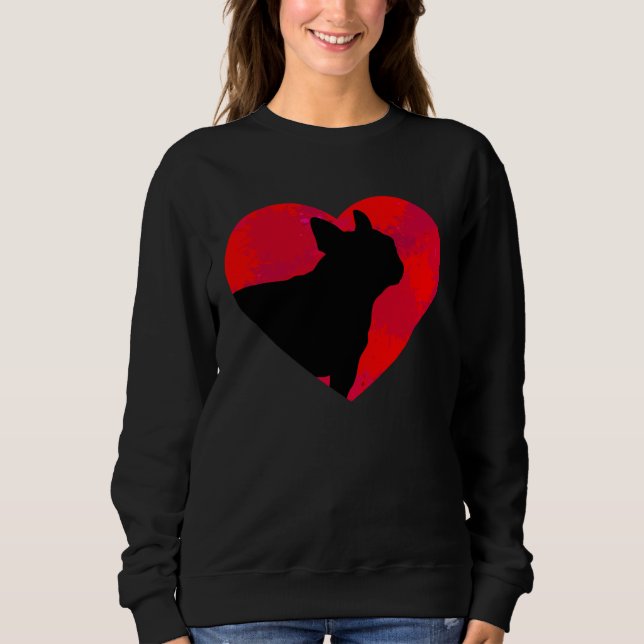 Sudadera French Bulldog Frenchie Heart Valentine s Day (Anverso)