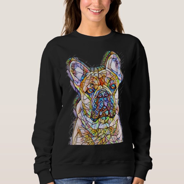 Sudadera Frenchie Bulldog francés Perro Mosaico (Anverso)