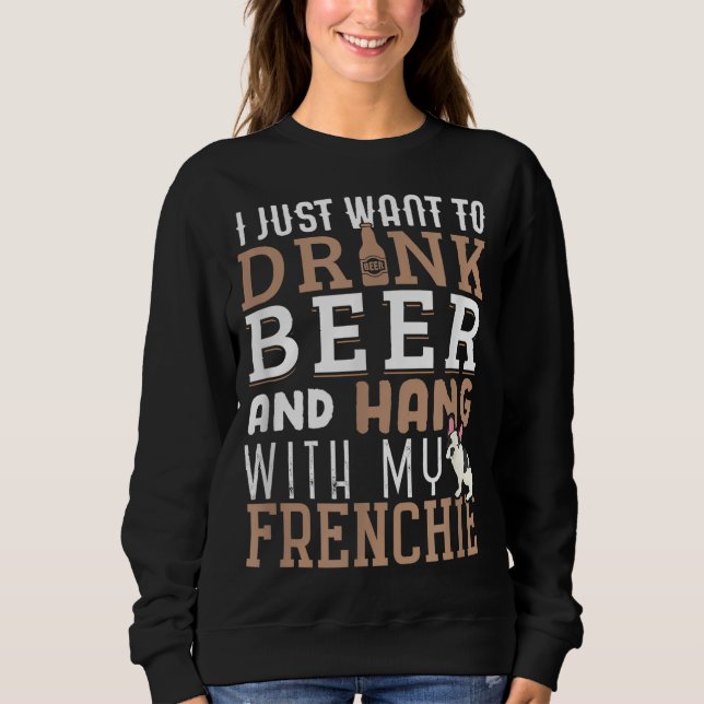Sudadera Frenchie Dad Funny Bulldog Perro Lover Beer (Anverso)