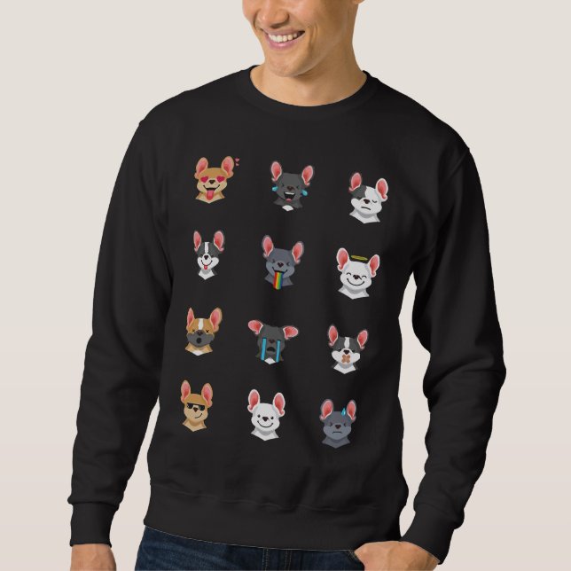 Sudadera Frenchie Gift | Bulldog francés de cara emocional (Anverso)