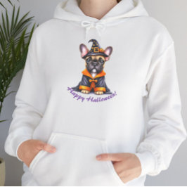 Sudadera Frenchie Halloween Purple Robe Witchy Hat