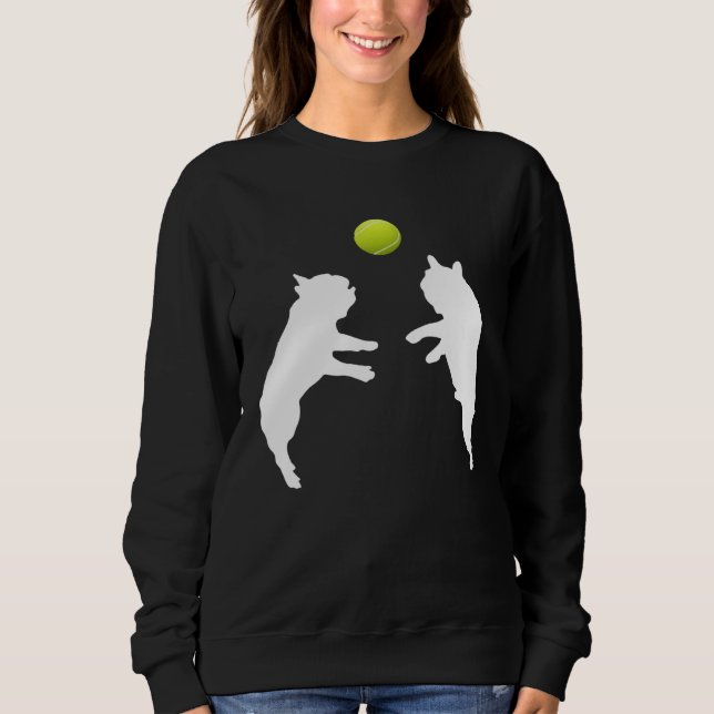 Sudadera Frenchie Tennis French Bulldog Puppy Playing Ball (Anverso)