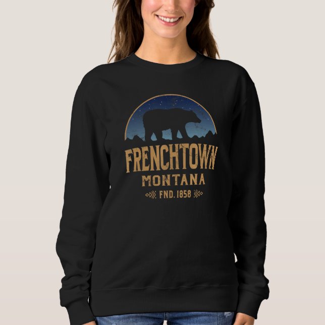 Sudadera Frenchtown Montana MT Big Sky Country Bear & Mount (Anverso)