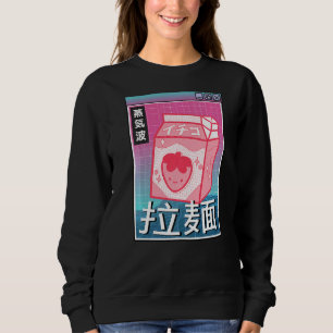 Sudadera Fresa Leche Digital Japonesa Estilo Otaku Computad