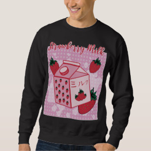 Sudadera Fresa Leche japonesa retro años 90 Anime Fruit Aes