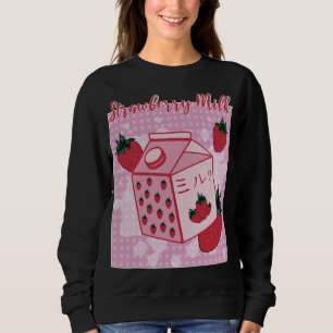 Sudadera Fresa Leche japonesa retro años 90 Anime Fruit Aes