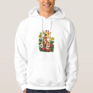 Sudadera Fresas de jirafa y flores café gráfico Gira