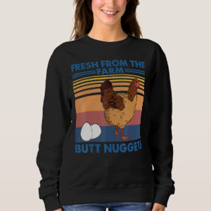 Sudadera Fresco Butt Nuggets Vintage Retro Pollo Lover Lar