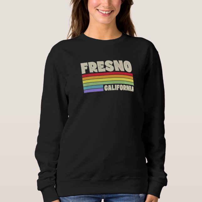 Sudadera Fresno California Pride Rainbow Flag Gay Pride Mer (Anverso)