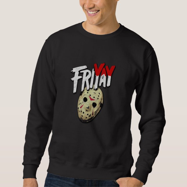 Sudadera FRI YAY friyay goth horror fan parody retro hockey (Anverso)