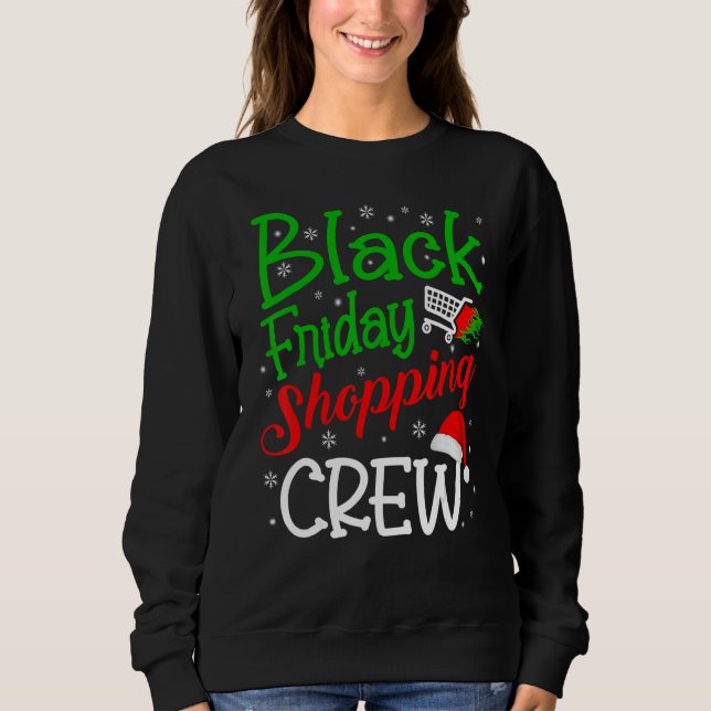Sudadera Friday Shopping Crew Christmas Black Shopping Fami (Anverso)