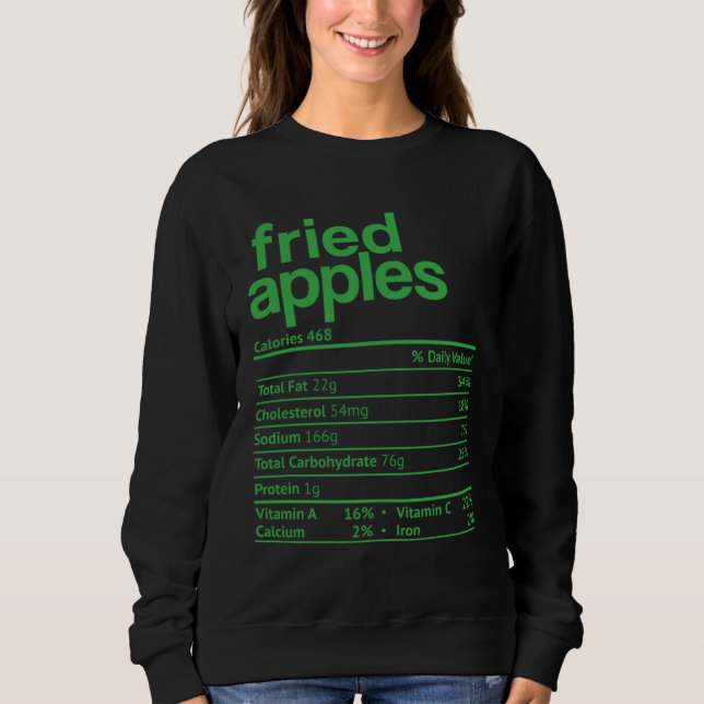 Sudadera Fried Apple Nutrition Facts Thanksgiving Christmas (Anverso)