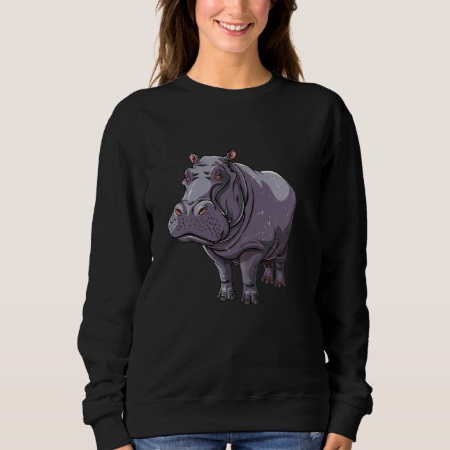 Sudadera Friendly Hippopotamus Cartoon Hippo (Anverso)