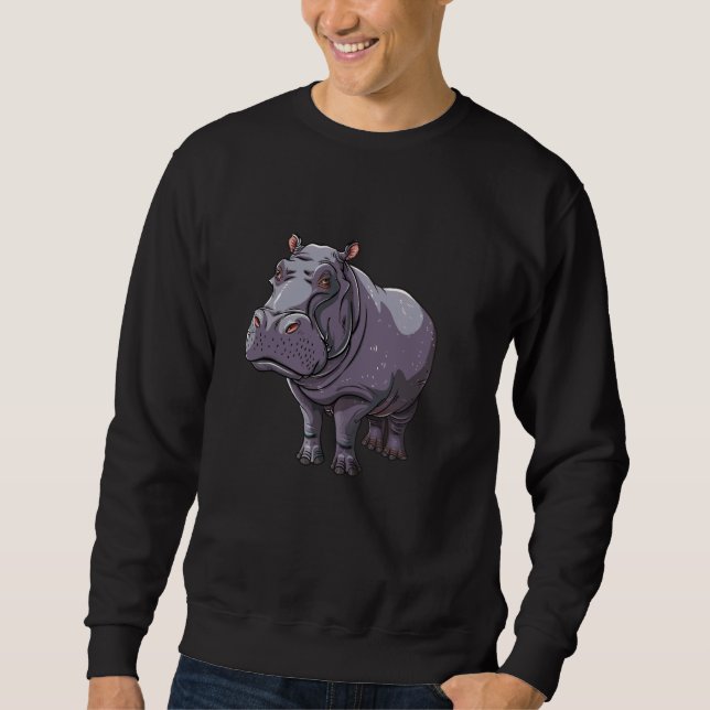 Sudadera Friendly Hippopotamus Cartoon Hippo (Anverso)