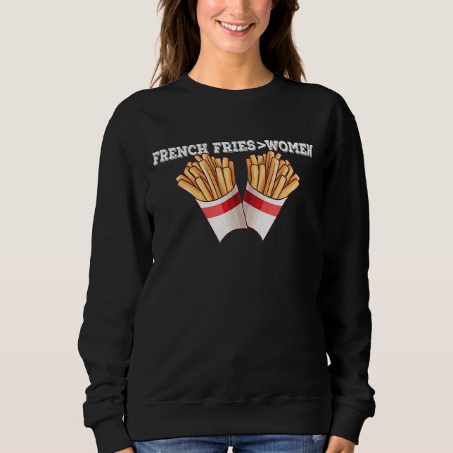 Sudadera Fries francesas sobre mujeres (Anverso)