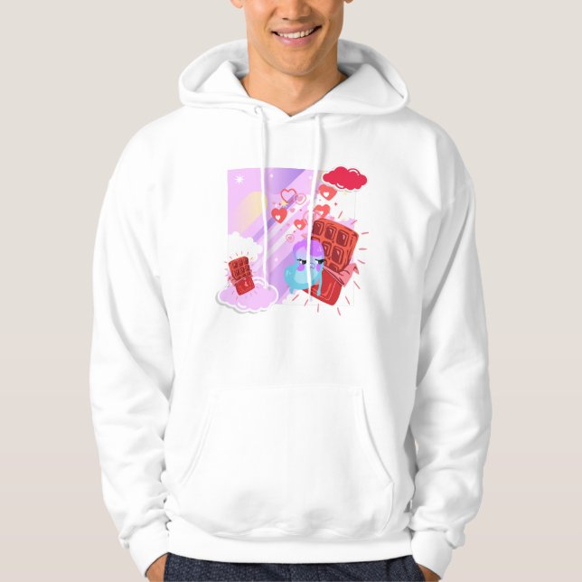 Sudadera Frijol Kawaii Aburrido y Sueños de Chocolate (Anverso)