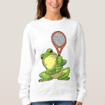 Sudadera Frog at Tennis with Tennis racket<br><div class="desc">This design is the perfect gift for a birthday,  Christmas and other celebrations. It is suitable for women,  men and kids.</div>