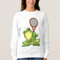 Frog at Tennis with Tennis racket