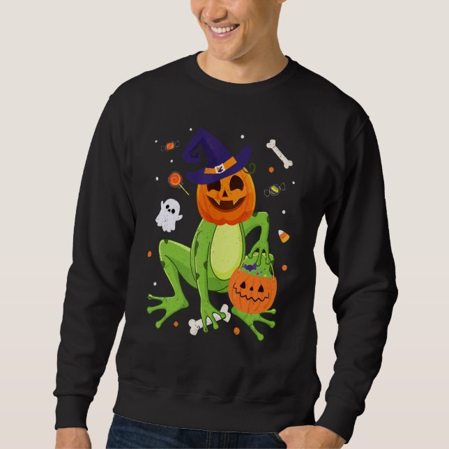 Sudadera Frog Costume Toad Kids Cute Frog Halloween (Anverso)