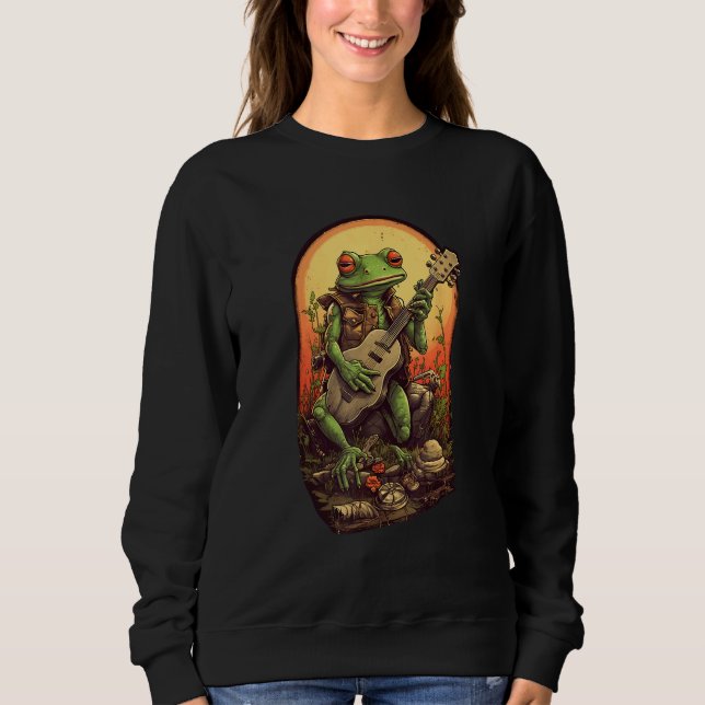Sudadera Frog Playing Banjo  Frog (Anverso)