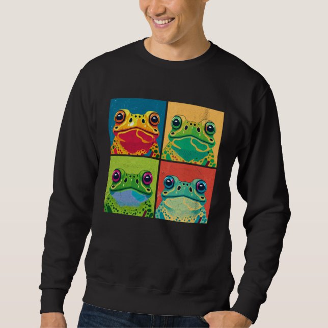 Sudadera Frog Pop Illustration Colorful Animal Women Men  2 (Anverso)