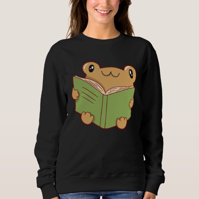 Sudadera frog reading book (Anverso)