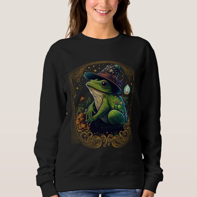 Sudadera Frog Tarot Card Goth Emo Occult Astrology Women Gi (Anverso)