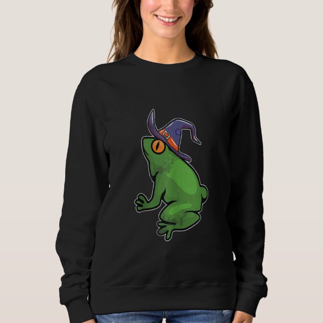 Sudadera Frog Witch Lazy Halloween Costume Funny Wizard (Anverso)