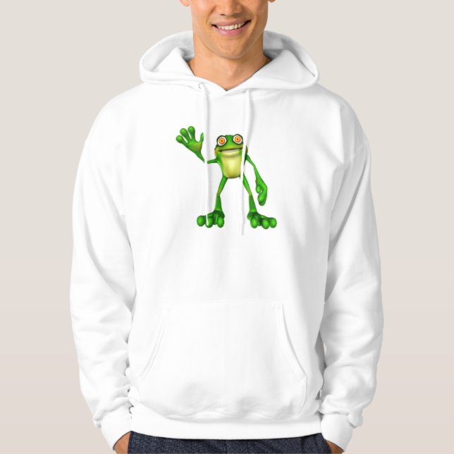Sudadera Froggie el Personalizado lindo ondeando la rana (Anverso)