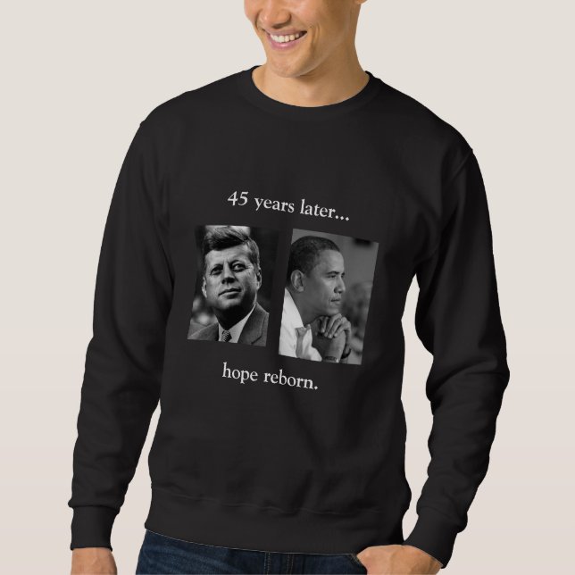 Sudadera FRONT/BACK JFK/OBAMA/hope renacido/cita del (Anverso)