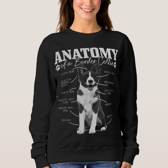 Sudadera Frontera Collie Anatomía Divertida Cute Dog Border (Anverso)