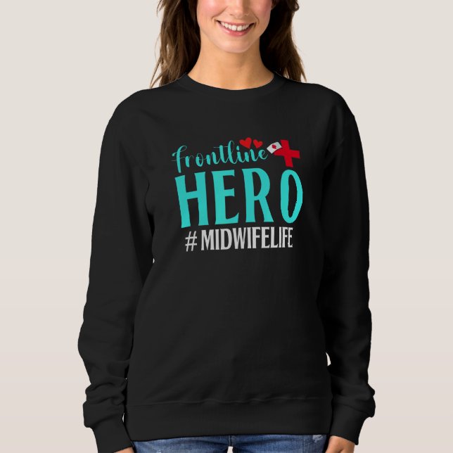 Sudadera Frontline Hero Midwife Life Worker Frontline Essen (Anverso)