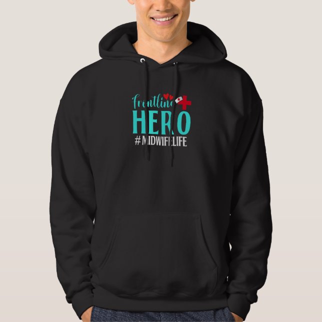 Sudadera Frontline Hero Midwife Life Worker Frontline Essen (Anverso)