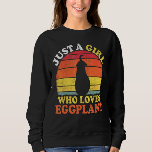 Sudadera Fruta de berenjena vintage solo una chica que ama