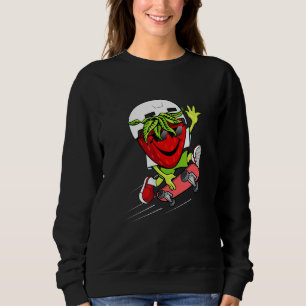 Sudadera Fruta de fresa en patineta al aire libre