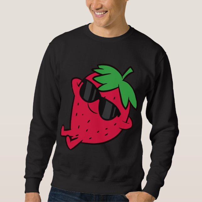 Sudadera Fruta de fresa suave relajante Lazy Strawberry (Anverso)
