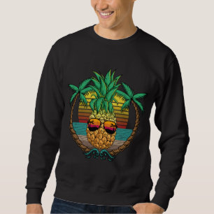 Sudadera Fruta De Piña Con Gafas De Sol Palmeras De Playa D