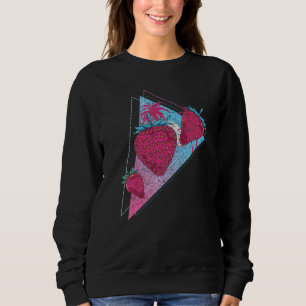 Sudadera Fruta de verano de Berry Rojo Retro de fresa de on