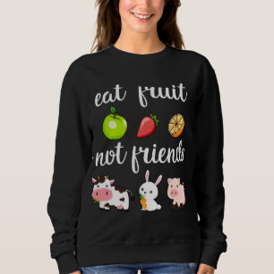 Sudadera Fruta divertida que come no son amigos mujer vegan